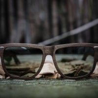 Flat Top Style Walnut Wood Sunglasses with G15 Lenses