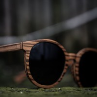 Round Style Zebra Wood Sunglasses