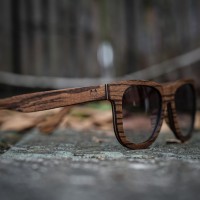 Wayfarer Style Zebra Wood Sunglasses