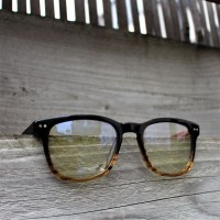 Acetate and Wood Square Wayfarer Sunglasses Light Lenses