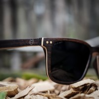 Square Wayfarer Small Ebony Wood Sunglasses