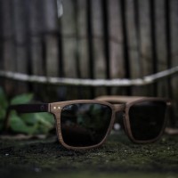 Square Wayfarer Small Walnut Wood Sunglasses