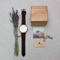 Liberty Wood Watch - Bamboo Wood Watch With Brown Leather Strap