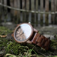 Liberty Wood Watch - Walnut Wood Watch, Walnut Dial, With Full Wooden Strap